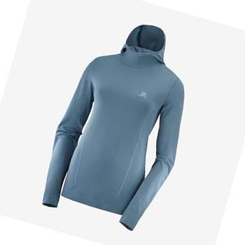 Sudadera Con Capucha Salomon ESSENTIAL SEAMLESS Mujer Azul Marino | MX 2532HAP